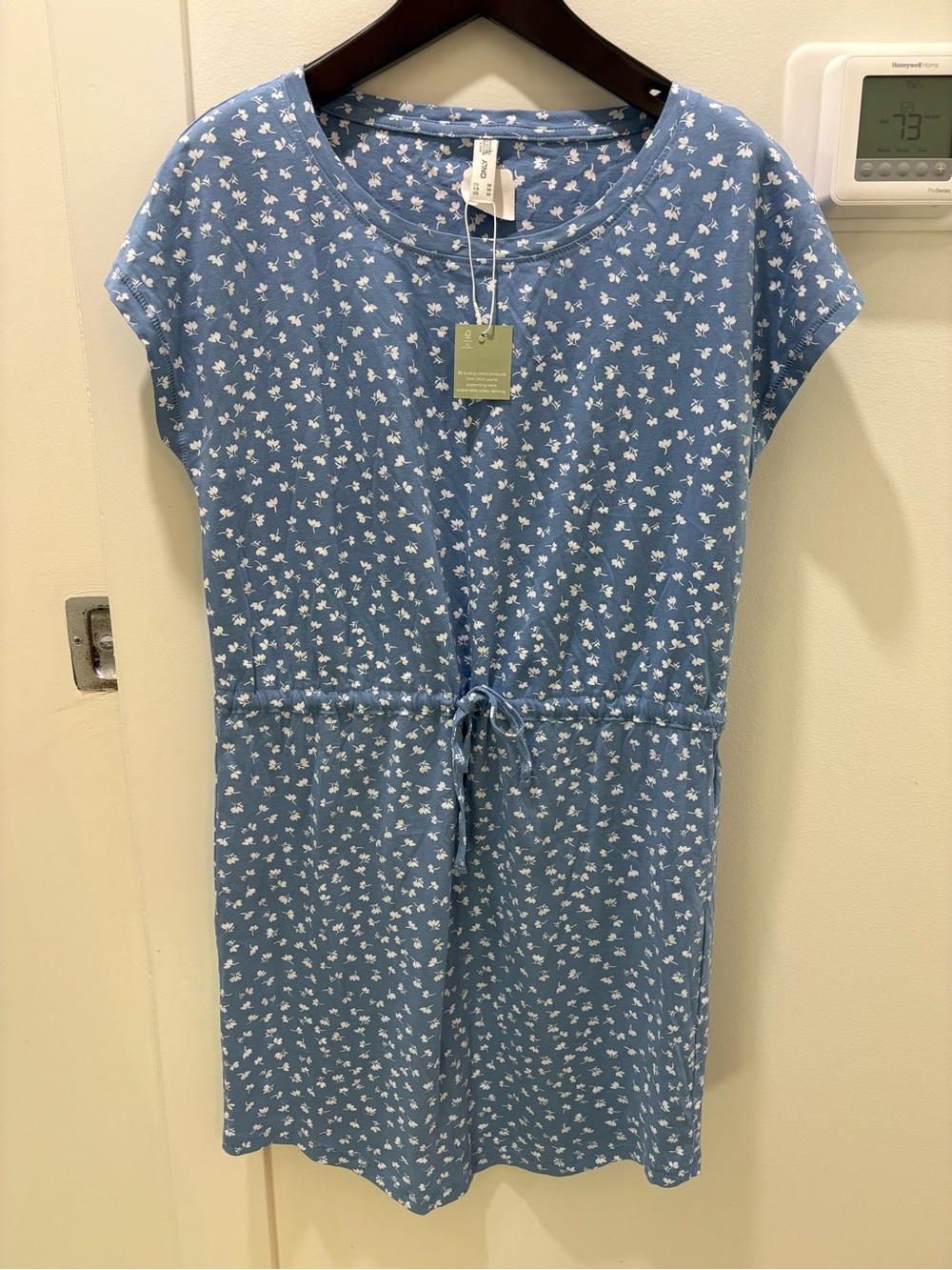 ONLY | Blue Floral Drawstring Tee Dress